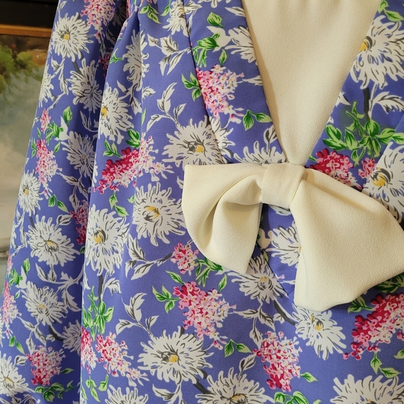 Vtg 80's floral mu mu dress bow size 16 w - Picture 3 of 6